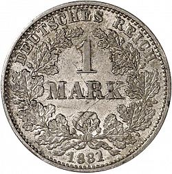 Large Obverse for 1 Mark 1881 coin