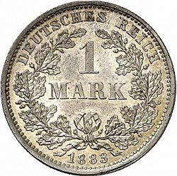 Large Obverse for 1 Mark 1883 coin