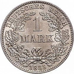 Large Obverse for 1 Mark 1885 coin