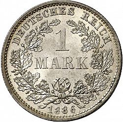 Large Obverse for 1 Mark 1886 coin