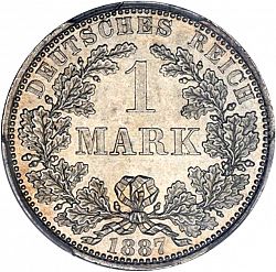 Large Obverse for 1 Mark 1887 coin