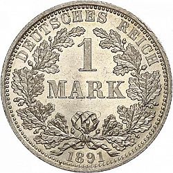 Large Obverse for 1 Mark 1891 coin