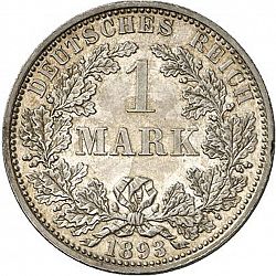 Large Obverse for 1 Mark 1893 coin