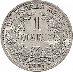 Large Obverse for 1 Mark 1905 coin