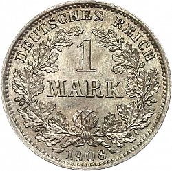Large Obverse for 1 Mark 1908 coin