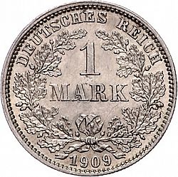 Large Obverse for 1 Mark 1909 coin