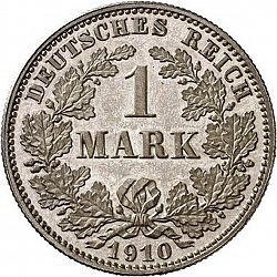 Large Obverse for 1 Mark 1910 coin