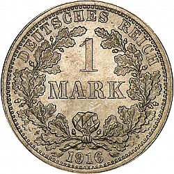 Large Obverse for 1 Mark 1916 coin