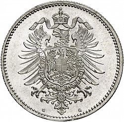 Large Reverse for 1 Mark 1885 coin