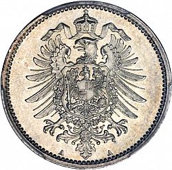 Large Reverse for 1 Mark 1887 coin