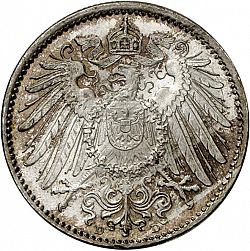 Large Reverse for 1 Mark 1896 coin