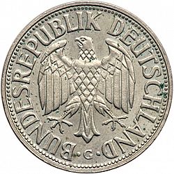 Large Obverse for 1 Mark 1954 coin