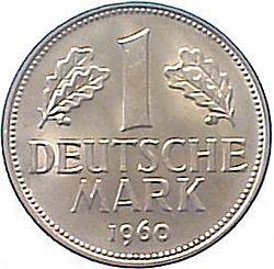 Large Obverse for 1 Mark 1960 coin