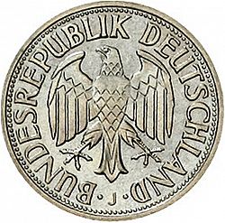 Large Obverse for 1 Mark 1968 coin