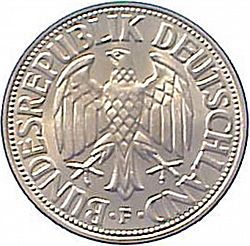 Large Reverse for 1 Mark 1960 coin