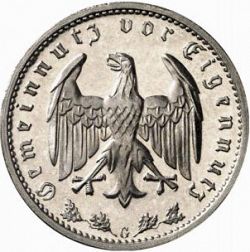 Large Obverse for 1 Reichsmark 1937 coin