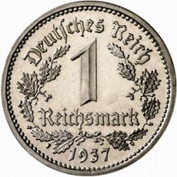 Large Reverse for 1 Reichsmark 1937 coin