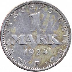 Large Obverse for 1 Mark 1924 coin