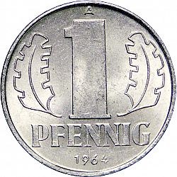 Large Reverse for Pfennig 1964 coin