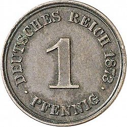 Large Obverse for 1 Pfenning 1873 coin