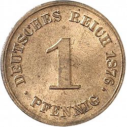 Large Obverse for 1 Pfenning 1876 coin