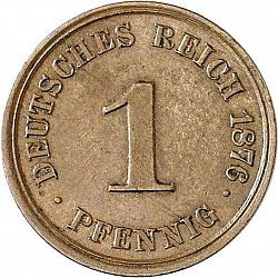 Large Obverse for 1 Pfenning 1876 coin