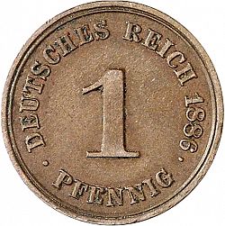 Large Obverse for 1 Pfenning 1886 coin