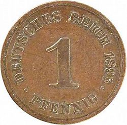 Large Obverse for 1 Pfenning 1895 coin