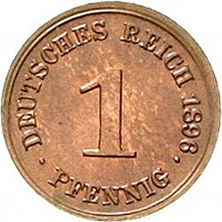 Large Obverse for 1 Pfenning 1896 coin