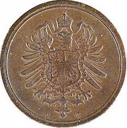 Large Reverse for 1 Pfenning 1874 coin