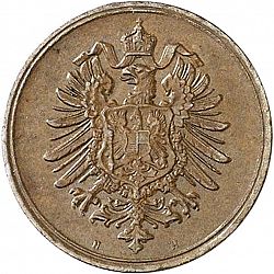 Large Reverse for 1 Pfenning 1875 coin