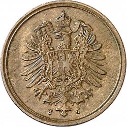 Large Reverse for 1 Pfenning 1876 coin