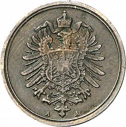 Large Reverse for 1 Pfenning 1877 coin