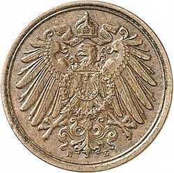 Large Reverse for 1 Pfenning 1891 coin