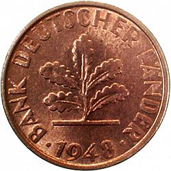Large Obverse for 1 Pfennig 1948 coin