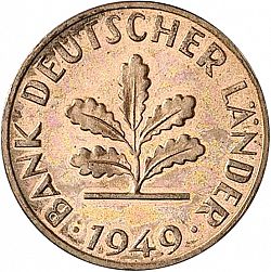 Large Obverse for 1 Pfennig 1949 coin