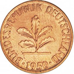 Large Obverse for 1 Pfennig 1950 coin