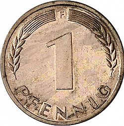Large Reverse for 1 Pfennig 1949 coin