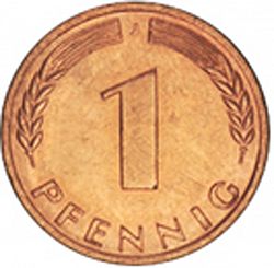 Large Reverse for 1 Pfennig 1950 coin