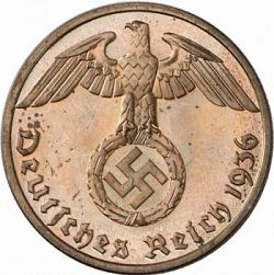 Large Obverse for Reichspfenning 1936 coin