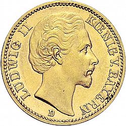 Large Obverse for 20 Mark 1872 coin