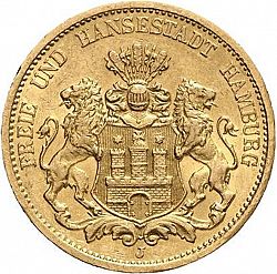 Large Obverse for 20 Mark 1880 coin