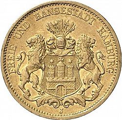 Large Obverse for 20 Mark 1881 coin