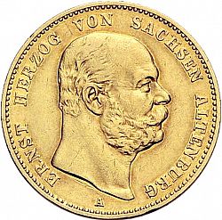Large Obverse for 20 Mark 1887 coin