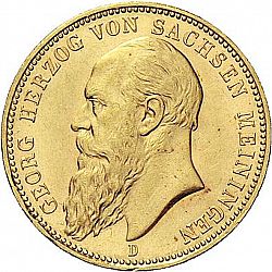 Large Obverse for 20 Mark 1889 coin
