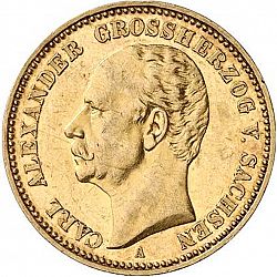Large Obverse for 20 Mark 1892 coin