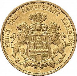 Large Obverse for 20 Mark 1893 coin