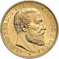 Large Obverse for 20 Mark 1895 coin