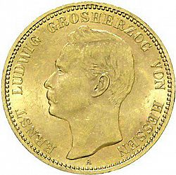 Large Obverse for 20 Mark 1899 coin