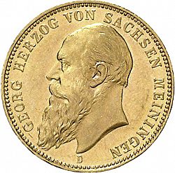 Large Obverse for 20 Mark 1900 coin